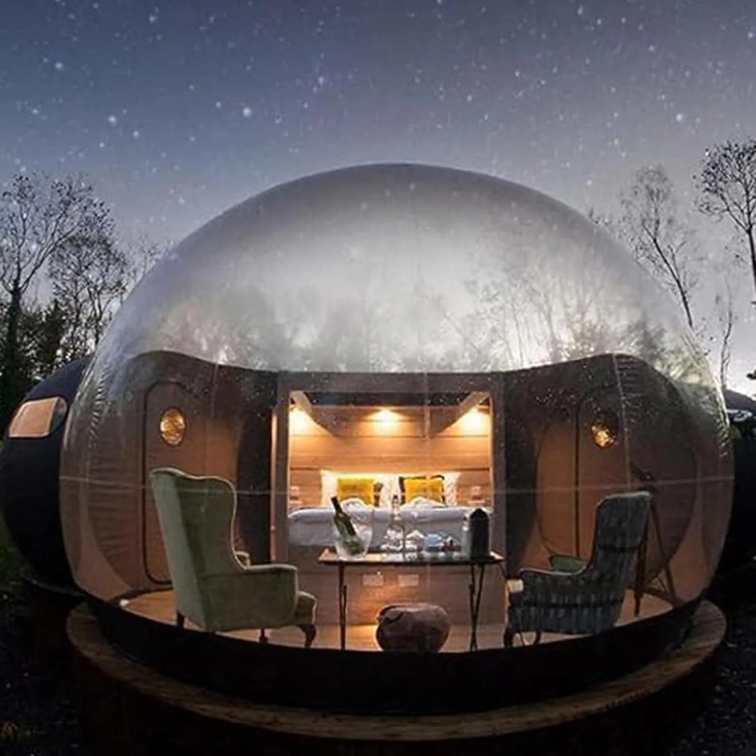 Inflatable Bubble Camping Tent, Outdoor Rainproof Transparent Dome Bubble House, Family Stargazing Outdoor Camping Bubble Tent,110v-13ft