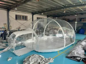 Inflatable Clear Eco Dome Camping Tunnel Bubble Tent W/Blower New (Size: 25x13x10ft.)