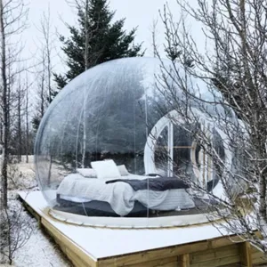 Inflatable Outdoor Transparent Tent, Camping Rainproof Windproof Camping Privacy Free Tent, 2-3 Person Inflatable Bubble House,Clear,3M, 4M