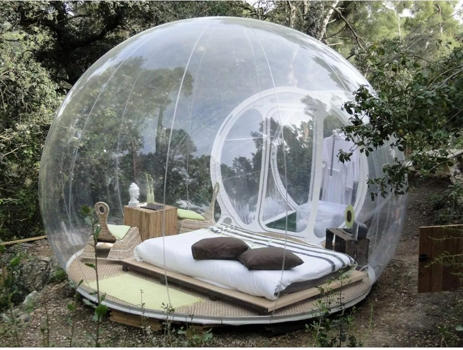 Inflatable Outdoor Transparent Tent, Camping Rainproof Windproof Camping Privacy Free Tent, 2-3 Person Inflatable Bubble House,Clear,3M, 4M
