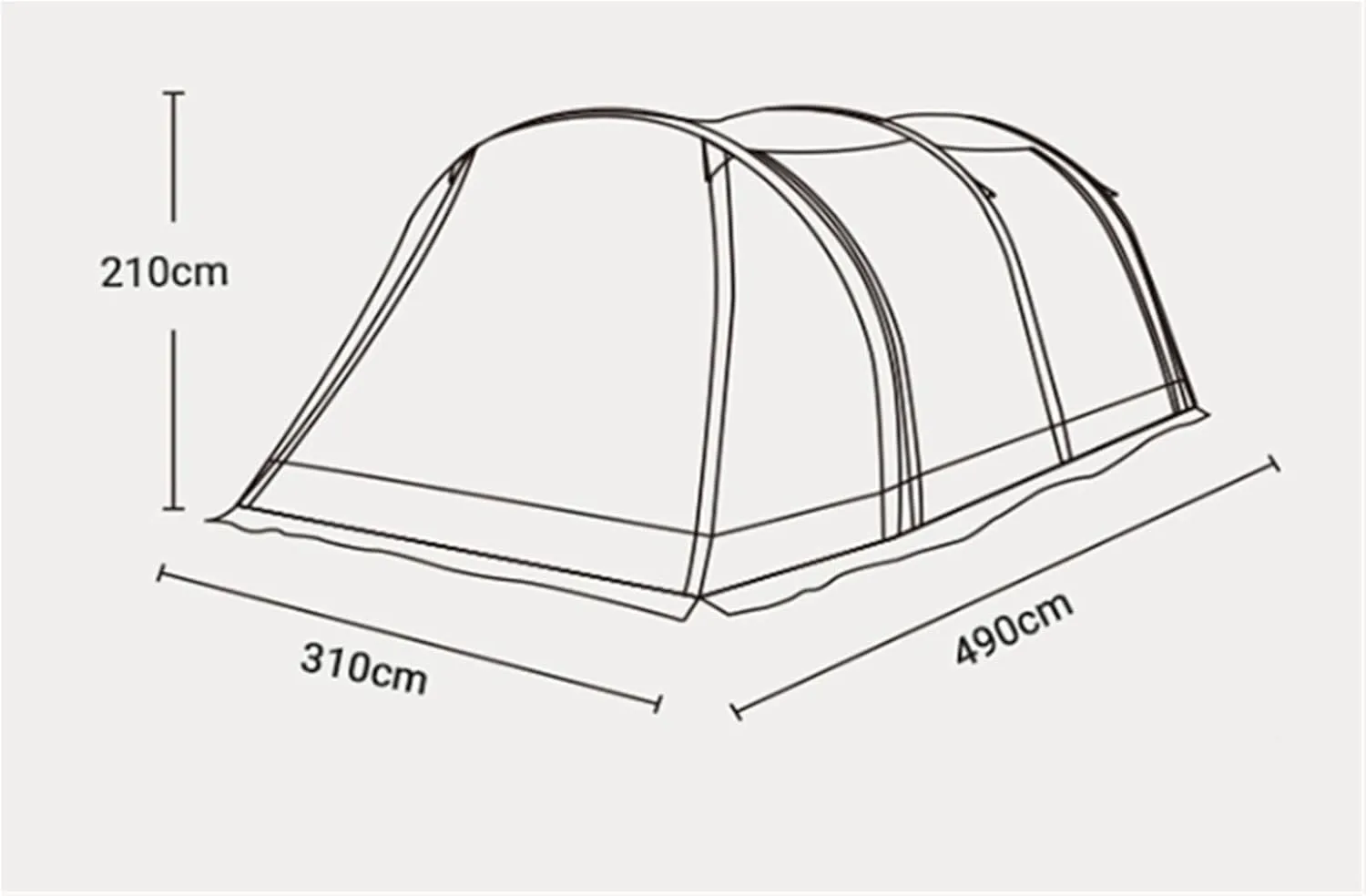Inflatable Tent Outdoor Thickened Camping Equipment Windproof and Rainproof Two Rooms and One Living Room Large Space