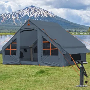 Inflatable Tent with Pump,4-6 Person Instant Glamping Camping Tents House, Easy Setup Blow Up Family Tents for 4 Seasons Waterproof Inflatable Tent for Camping with Mesh Windows.