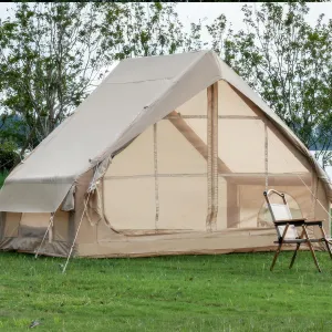 Inflatable Tent with Pump,Glamping Tents for 4-6 Person, Easy Setup 4 Season Waterproof Outdoor Tent,Waterproof Luxury Glamping with 12 Mesh Window