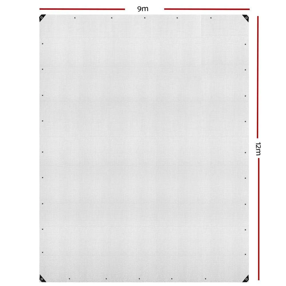 Instahut 9x12m Tarp Camping Tarps Poly Tarpaulin Heavy Duty Cover 135gsm Clear