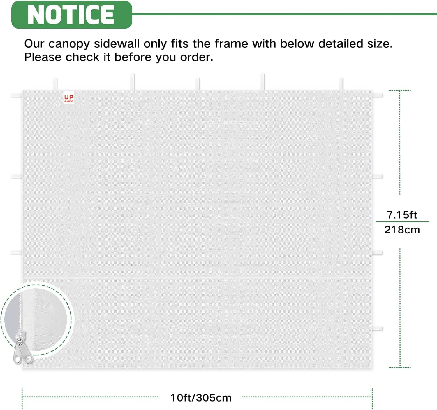 Instant Canopy Tent Sidewalls for 10x10 Pop Up Canopy 210D Waterproof,4 Piece Sidewalls, with Doors,White(4PCS Sidewalls Only, Canopy Tent NOT Included)