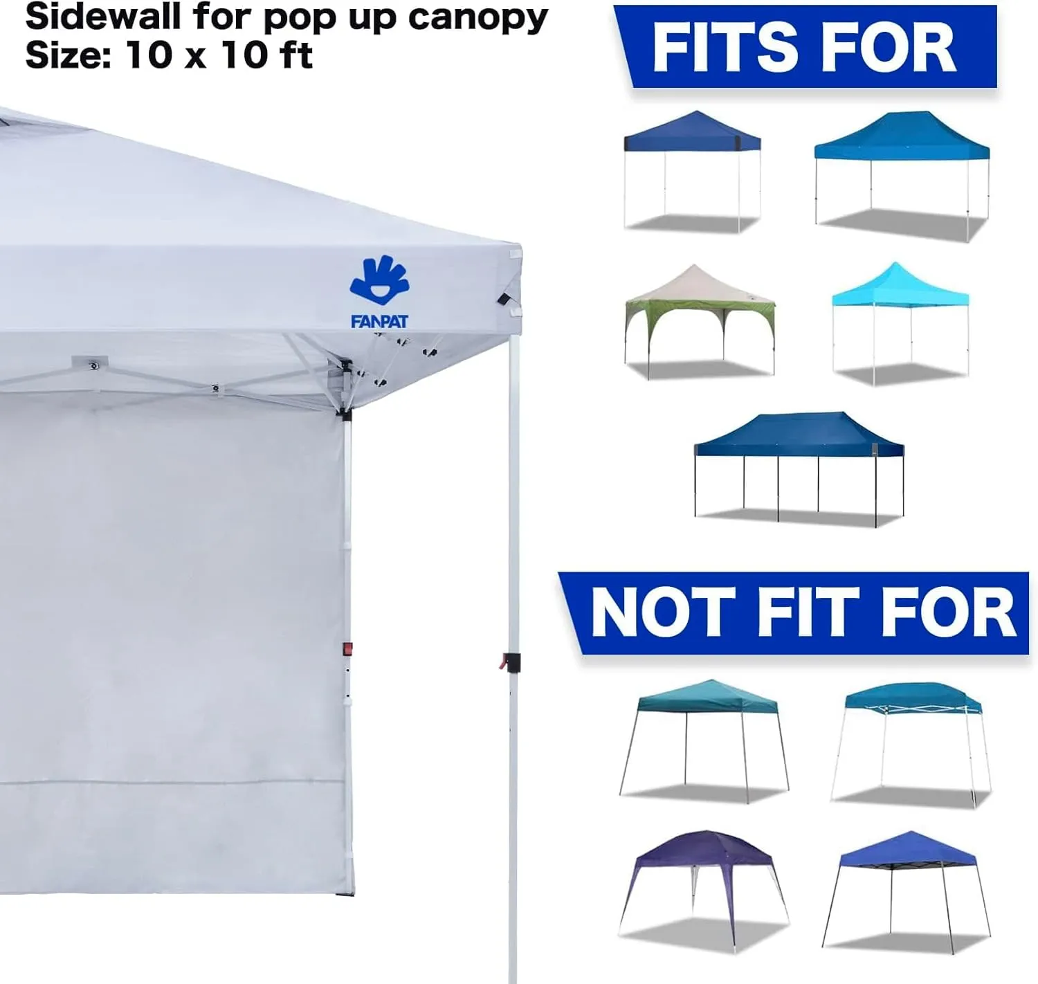 Instant Canopy Tent Sidewalls for 10x10 Pop Up Canopy Waterproof,99% UV Protection，3 Piece Sidewalls, Khaki(3PCS Sidewall Only, Canopy Tent NOT Included)
