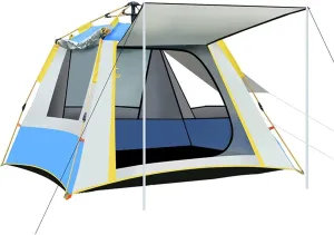 Instant Pop Up Family Camping Tent for 3 Person, Automatic Portable Tent Waterproof Windproof Cabin Tent Sun Shelters with Carry Bag for Outdoor Camping Hiking Mountaineering Suvival Gear,Gray