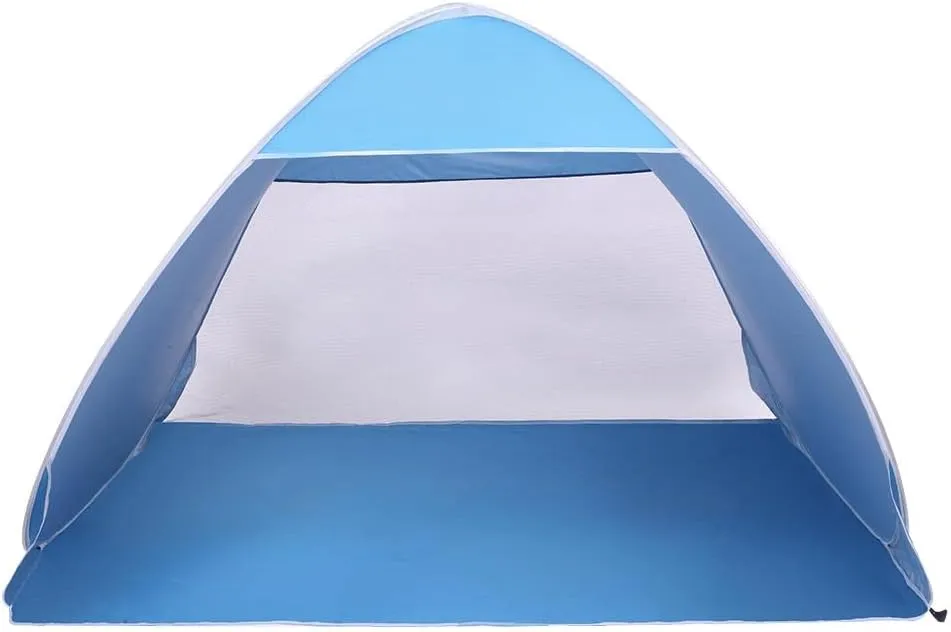 Instant Pop Up Sun Shelter Tent with Automatic Set-Up Beach Umbrella and Fishing Shelter for 2-3 People Blue