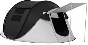 Instant Pop Up Tent, Waterproof Camping Tent with Porch, 2-3 Person, 3000mm Water Resistance, Black