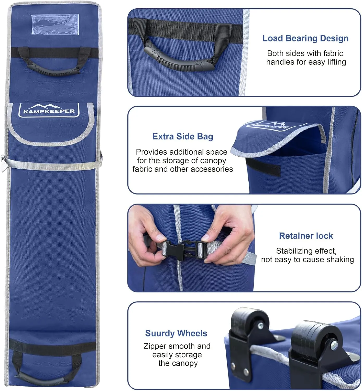 KAMPKEEPER Canopy Tent Storage Bags fits Most 10x10 Size Instant Canopies, pop-up Shelters and Tents