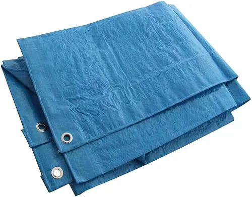 KAV Universal Premium Cover 120 GSM Tarpaulin Waterproof Heavy Duty 12x18 ft Tarp with Eyelets Ground Sheet for Garden Furniture, Pool, Car, Truck- Blue, 3.66 x 5.49 m