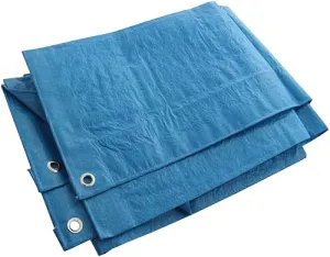 KAV Universal Premium Cover 120 GSM Tarpaulin Waterproof Heavy Duty 12x18 ft Tarp with Eyelets Ground Sheet for Garden Furniture, Pool, Car, Truck- Blue, 3.66 x 5.49 m