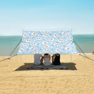 Kawaii Panda Bear Face Beach Camping Tent Sun Shelter for Whole Family, Beach Shade Canopy with UPF50  UV Protection,Easy Set Up and Carry,Outdoor Shade for Trips, Fishing, Backyard Fun Picnic