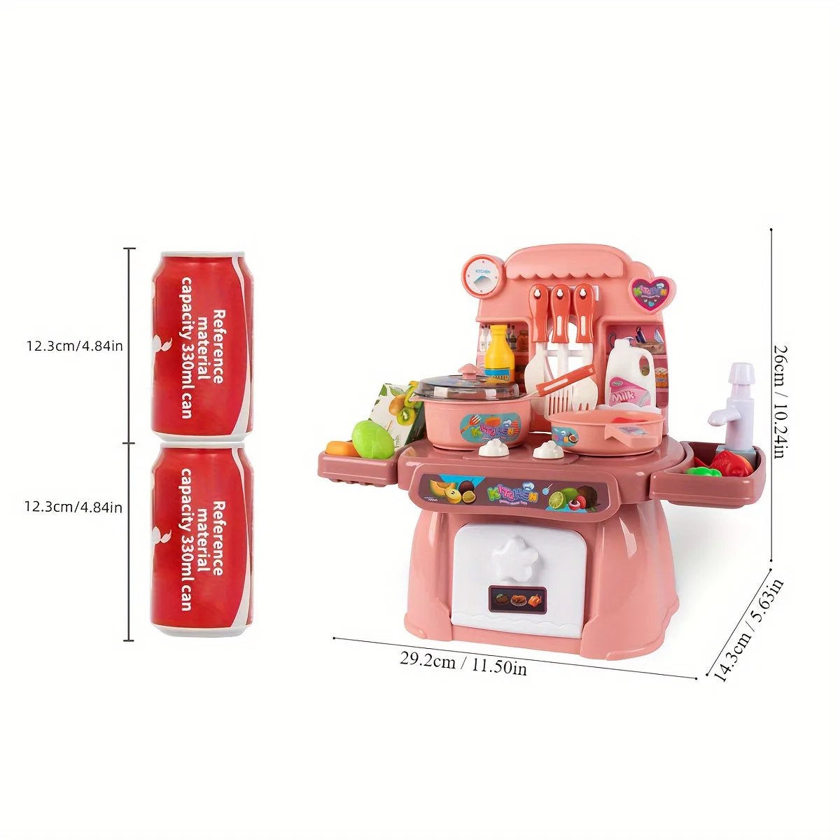 Kids Pretend Play Kitchen Set with Sounds and Lights