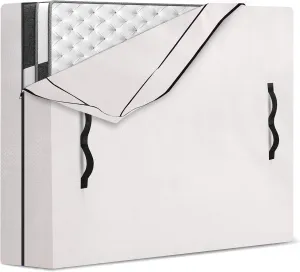 King Mattress Bag for Moving and Storage, Semi-Transparent, Heavy Duty, Strong Zipper Closure, 8 Handles, Eco-Friendly