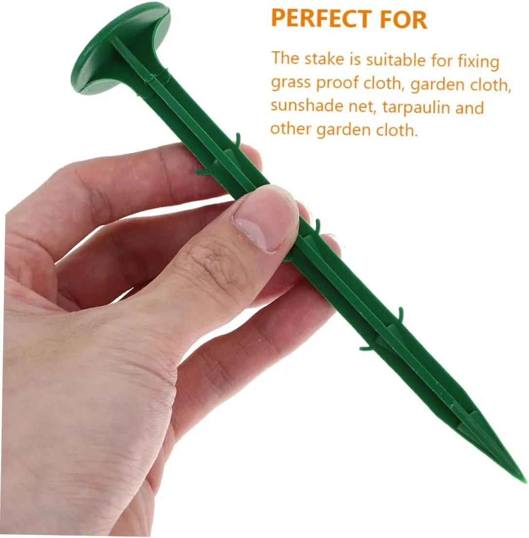 Kisangel 150-piece Plastic Garden Stake Set Multi-Purpose Ground Nails for Tent Tarps Landscaping