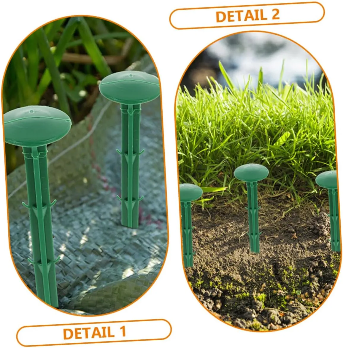 Kisangel 150-piece Plastic Garden Stake Set Multi-Purpose Ground Nails for Tent Tarps Landscaping