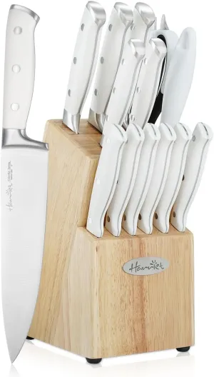 Kitchen Knives Set, Harriet 14-Piece Knife Block Set with Multifunctional Kitchen Shear and Sharpening Steel, High-Carbon Stainless Steel Chef Knife Set, Classic Forged Triple Rivet