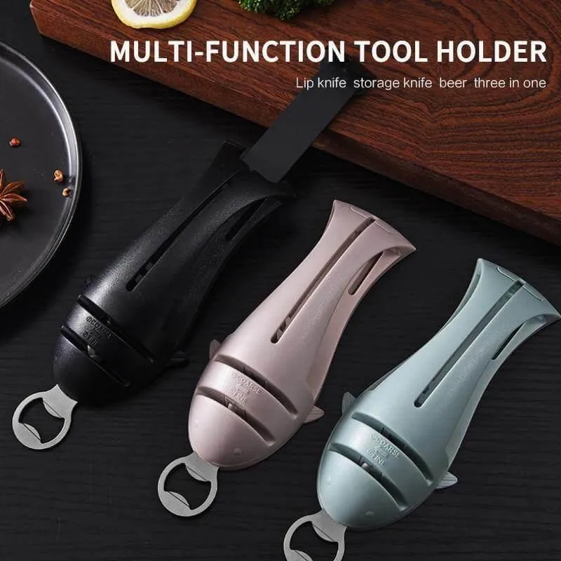 Knife Sharpener - 3-in-1 Multifunctional Tool for All Blades