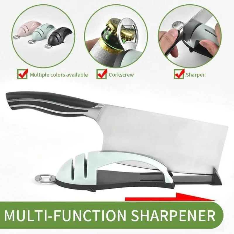 Knife Sharpener - 3-in-1 Multifunctional Tool for All Blades