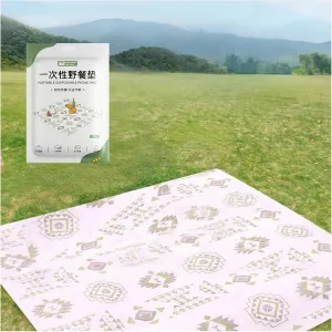 Large Disposable Picnic Mat & Tent Ground Cloth - Water-Resistant Heavy Duty w/ 4 Stakes, Sand & Grass Proof for Camping, Beach, Hiking - Essential Tent Accessories (78.74in*78.74in)