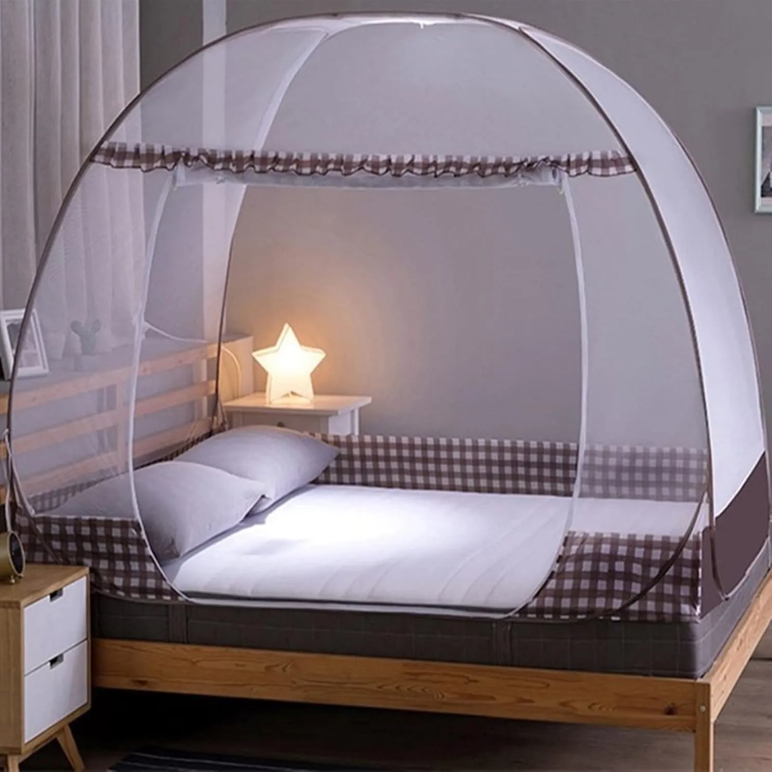 Large Mosquito Net Tent Canopy for Bed - Folding Portable Design Travel POP UP Netting, L80*W72*H60inch Queen King Size