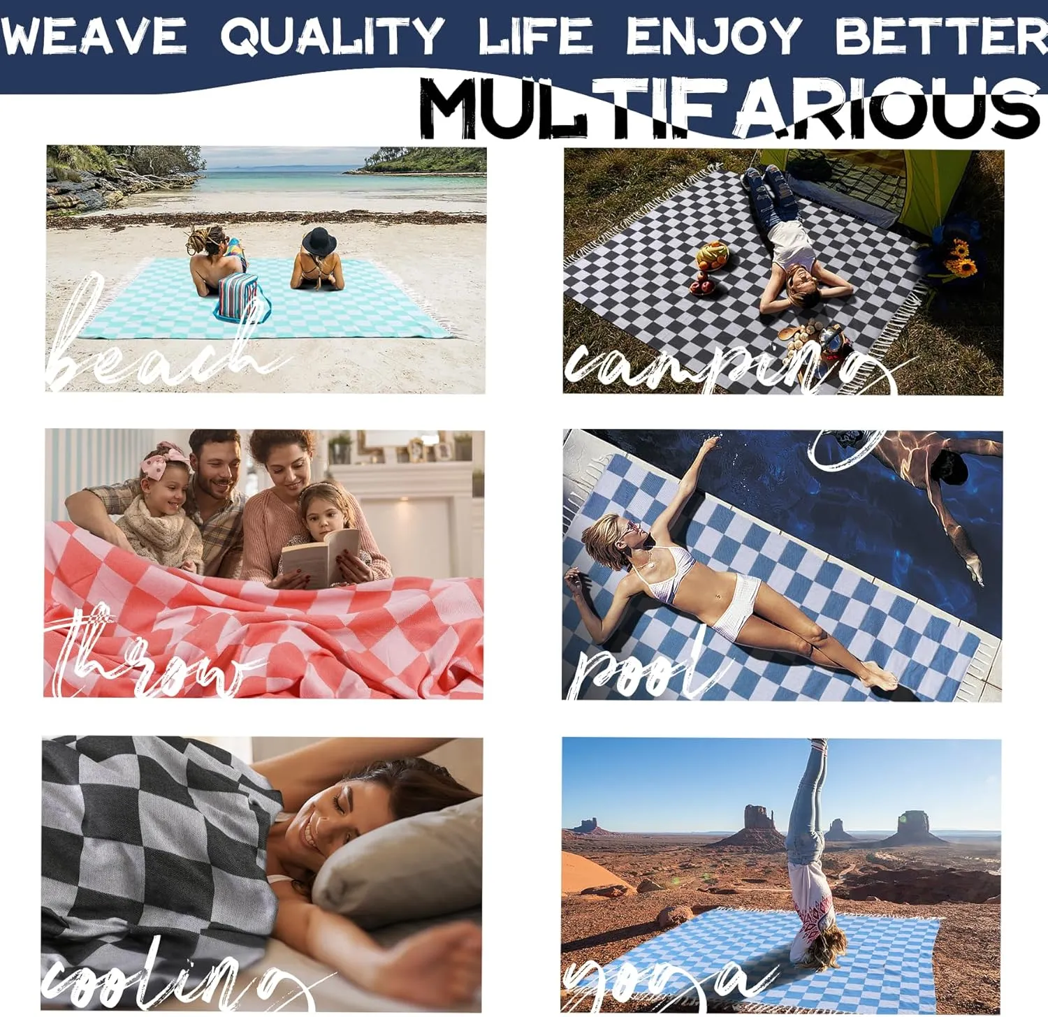 Large Picnic Blanket Outdoor Law Park Grass Patio Mat Manta Para Soft Car Travel Essentials Road Trip Summer Vacation Stuff Outside Accessories Roadtrip Camping Gear Rv Must Haves Glamping Tent Gadget