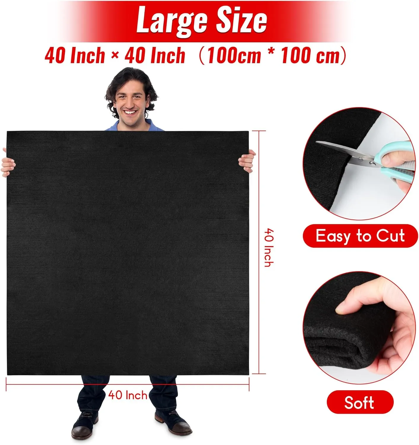 Large Welding Blanket 40" x 40" Tested by SGS Fireproof Pad, 5mm Welders Mat, Carbon Felt Cloth Insulation Flame Retardant Fabric, Heat Shield for Soldering Brazing Glass Blowing Grill Stove Pit