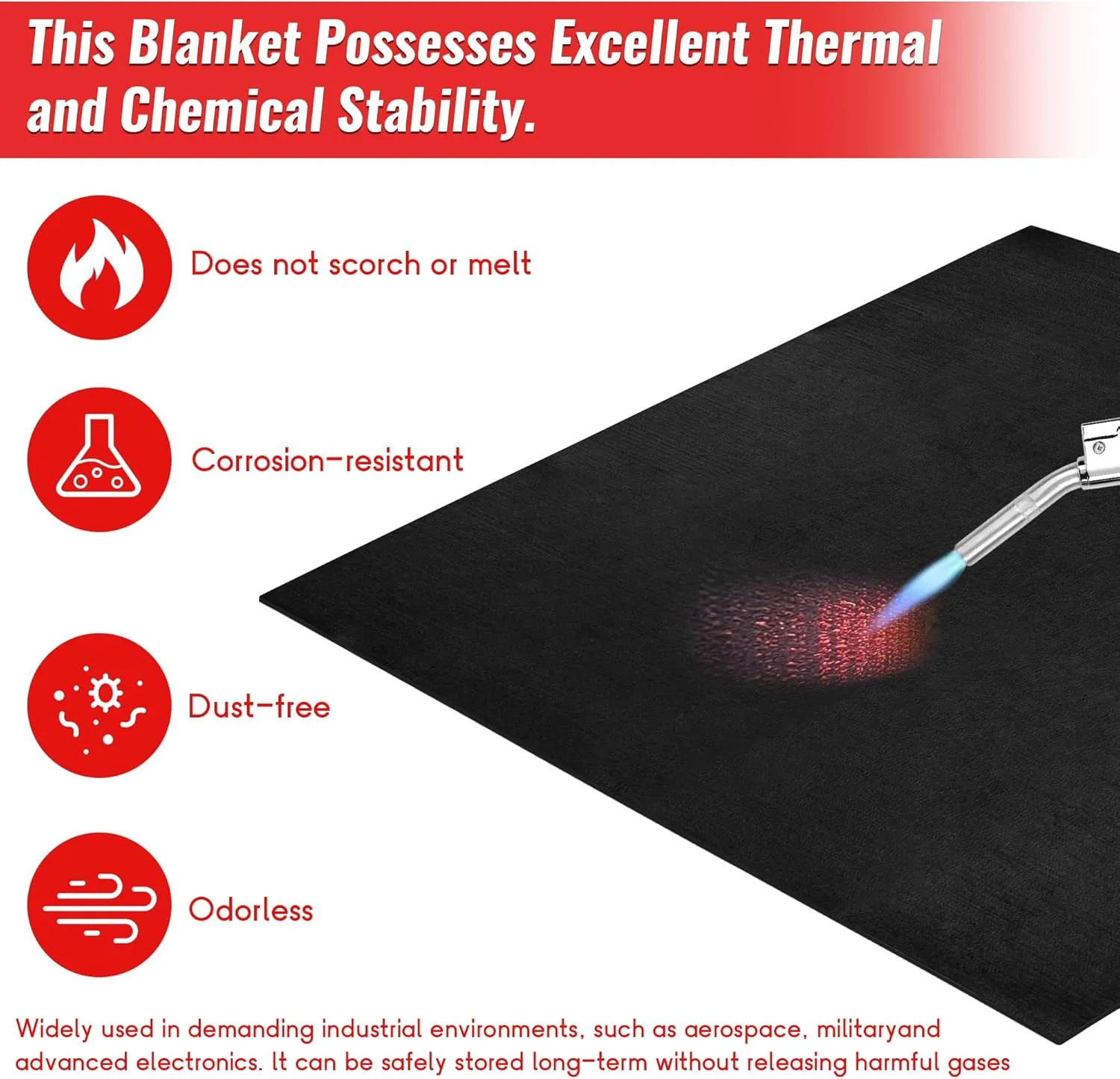 Large Welding Blanket 40" x 40" Tested by SGS Fireproof Pad, 5mm Welders Mat, Carbon Felt Cloth Insulation Flame Retardant Fabric, Heat Shield for Soldering Brazing Glass Blowing Grill Stove Pit