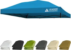 Leader Accessories Replacement Canopy Top Cover for 10’ X 10’ Straight Leg Pop Up Canopy Tent, Canopy Top Cover Only-Blue