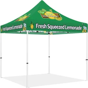 Lemonade Tent, Heavy Duty Outdoor Canopy Tent 10x10, Fresh Squeezed Lemonade Business Vendor Tent for Pop Up Market Lemonade Beverages Promotion Canopy