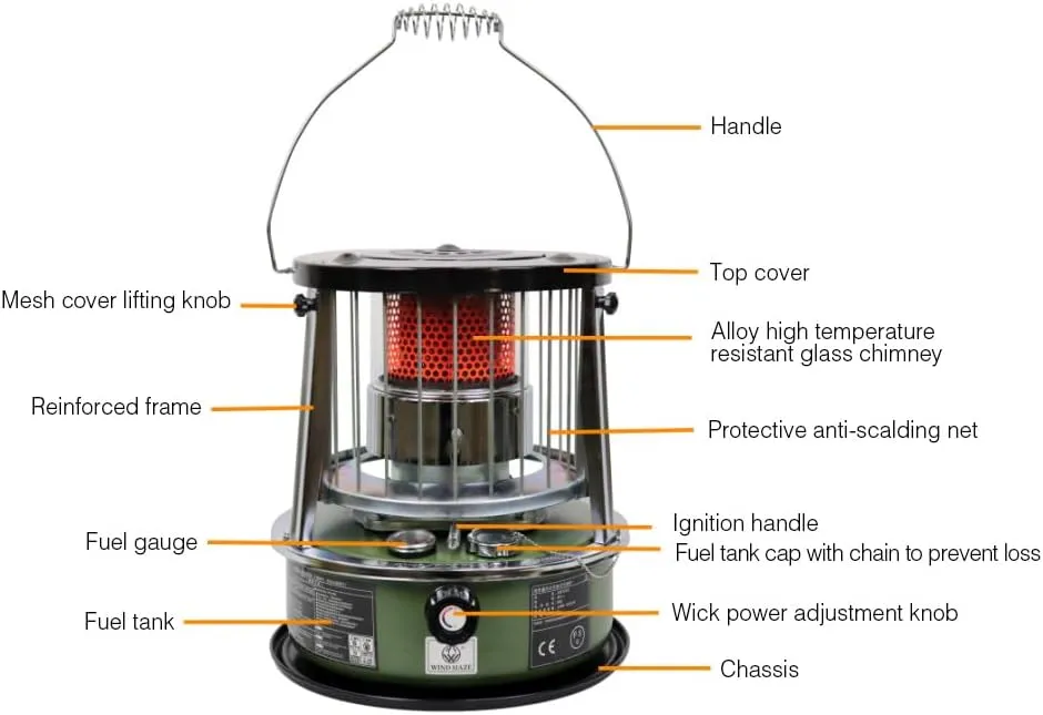 Liftable Kerosene Stove Home Outdoor Camping Barbecue Ice Fishing Kerosene Heating Stove