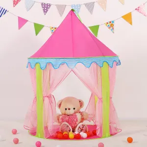 LimitlessFunN Princess Kids Play Tent | Includes Star Lights & Carrying Case |, Children Indoor Castle Playhouse for Girls, Baby, Toddlers, 41" D x 41" W x 53" H