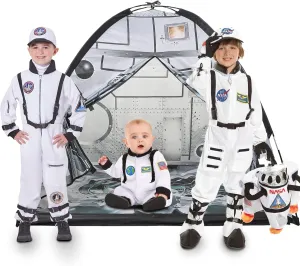 LimitlessFunN Space Rocket Ship Kids Play Tent | Includes Star Lights & Carrying Case |, Children Imaginative Astronaut Dome Playhouse for Boys, Toddlers, Indoor & Outdoor, 48" D x 48" W x 42" H