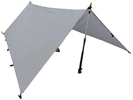 LiteOutdoors Silnylon Tarp - 16.9 Oz. 10' x 12' - Ultralight Backpacking Tarp or Hammock Tarp (Grey, 10' x 12')