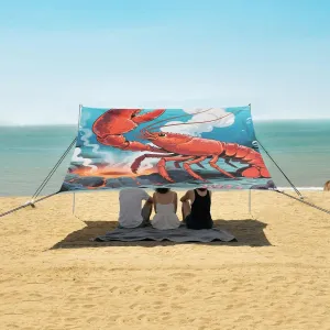 Lobster Close to Volcano Beach Camping Tent Sun Shelter for Whole Family, Beach Shade Canopy with UPF50  UV Protection,Easy Set Up and Carry,Outdoor Shade for Trips, Fishing, Backyard Fun Picni