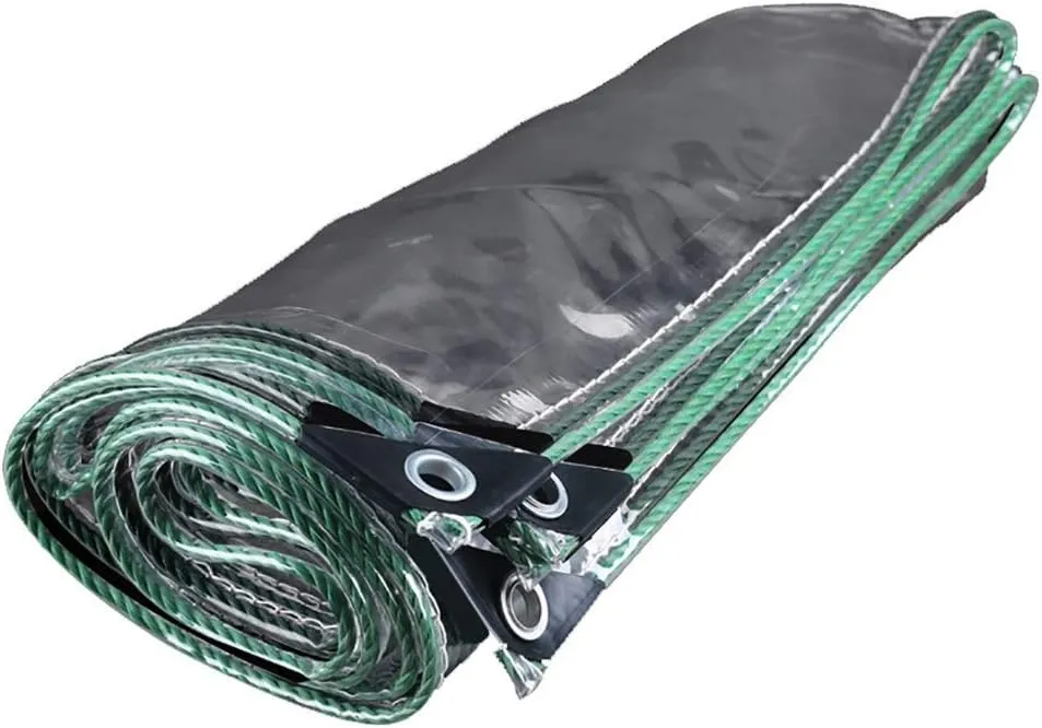 LXB Outdoor Multipurpose Tarpaulin-Clear PVC Tarp Waterproof Heavy Duty - Camping/Pool/Ships Shade Tear Resistant Plastic Cloth with Grommets, 19.6-Mil,1Mx2M