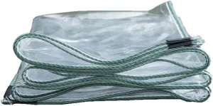 LXB Outdoor Multipurpose Tarpaulin-Clear PVC Tarp Waterproof Heavy Duty - Camping/Pool/Ships Shade Tear Resistant Plastic Cloth with Grommets, 19.6-Mil,1Mx2M