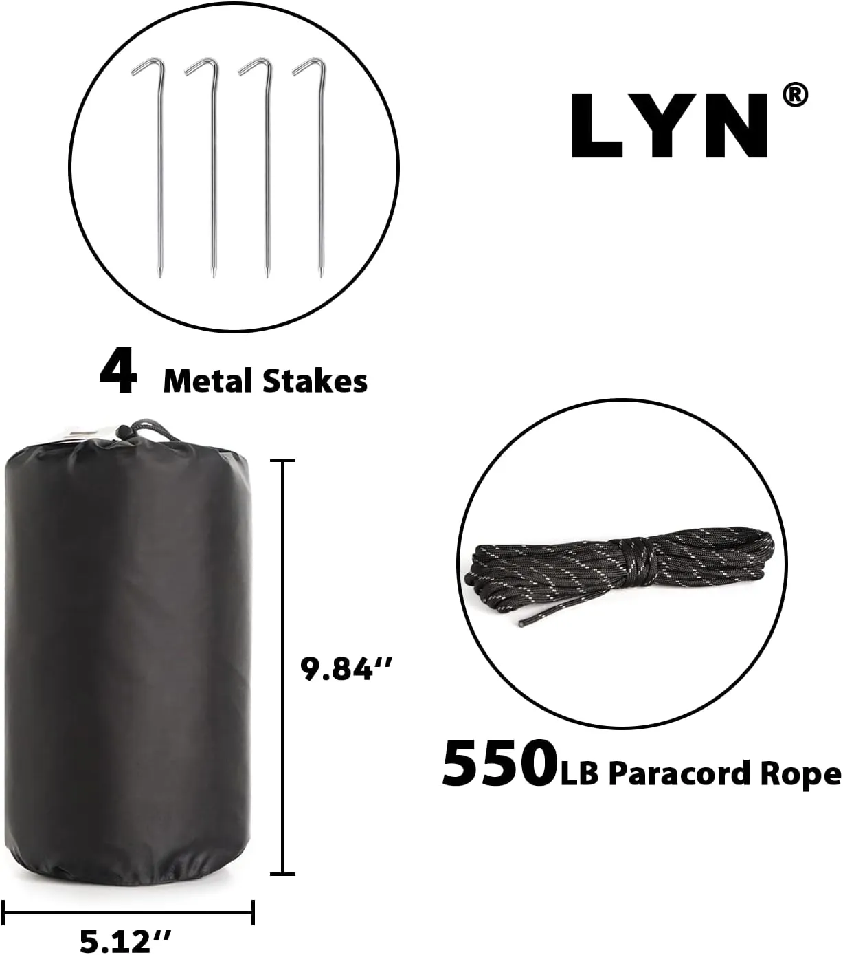 LYN Extra Large Zipper Reusable Survival Emergency Shelter Tent,Thermal Waterproof Fireproof Lightweight Bugout, with Paracord✚Stake for Camping,First Aid,Hiking&Bushcraft