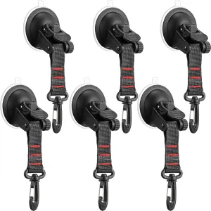 Maitys Heavy Duty Suction Cups with Hooks Tie Down Strong Suction Cup Anchor Car Camping Accessories Vacuum Outdoor Suction Cup with Hooks for Car Boat Awning Camping Tent Trap