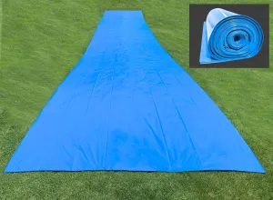 Make-A-Slide. Giant Blue Plastic Water Slides for Adults - 100, 75, 50 Feet Long Heavy-Duty Slip and Slides Water Tarps (50 Foot Slide)