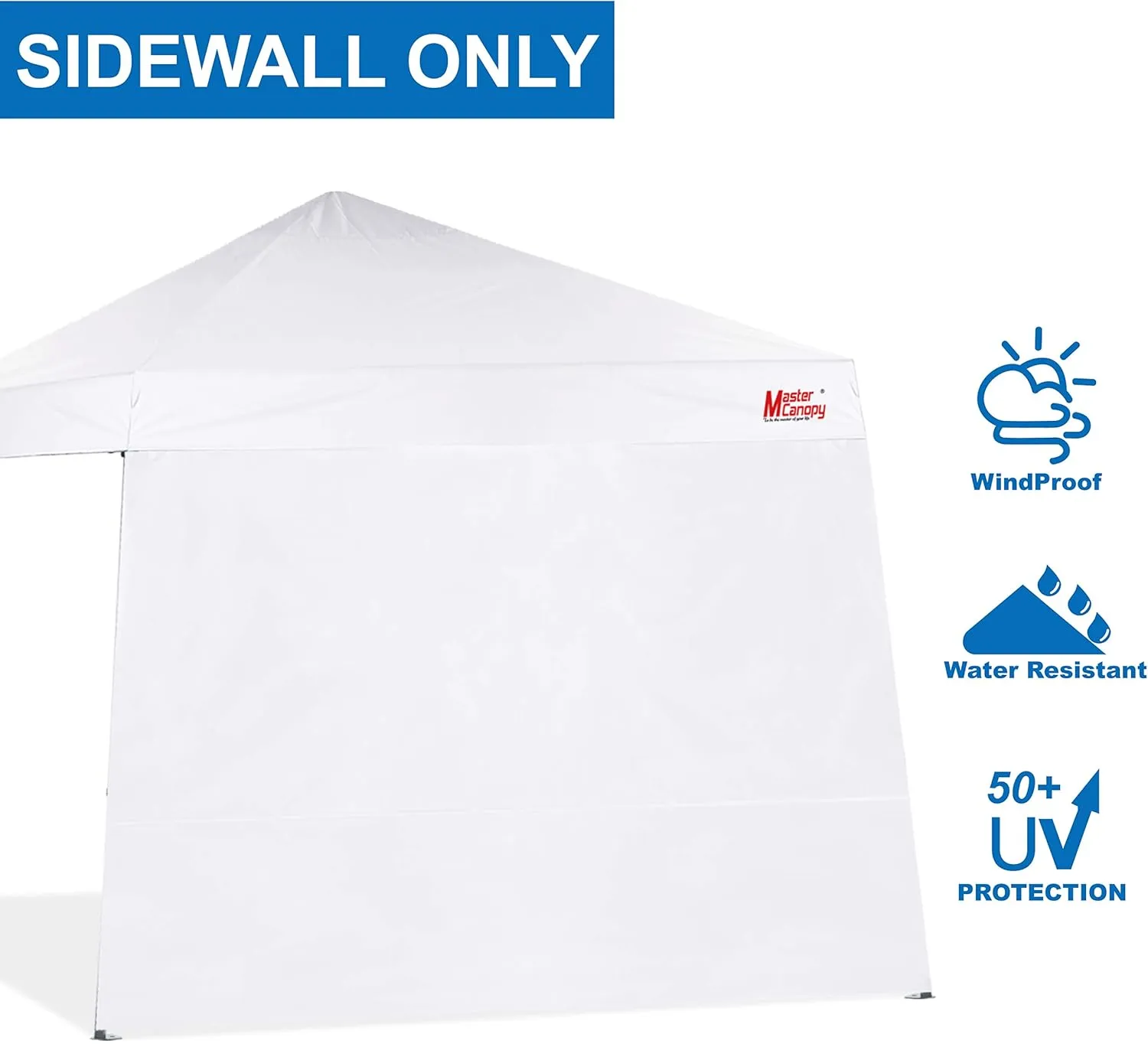 MASTERCANOPY Canopy Sidewall for 10x10 Slant Leg Canopy Tent 1pc White