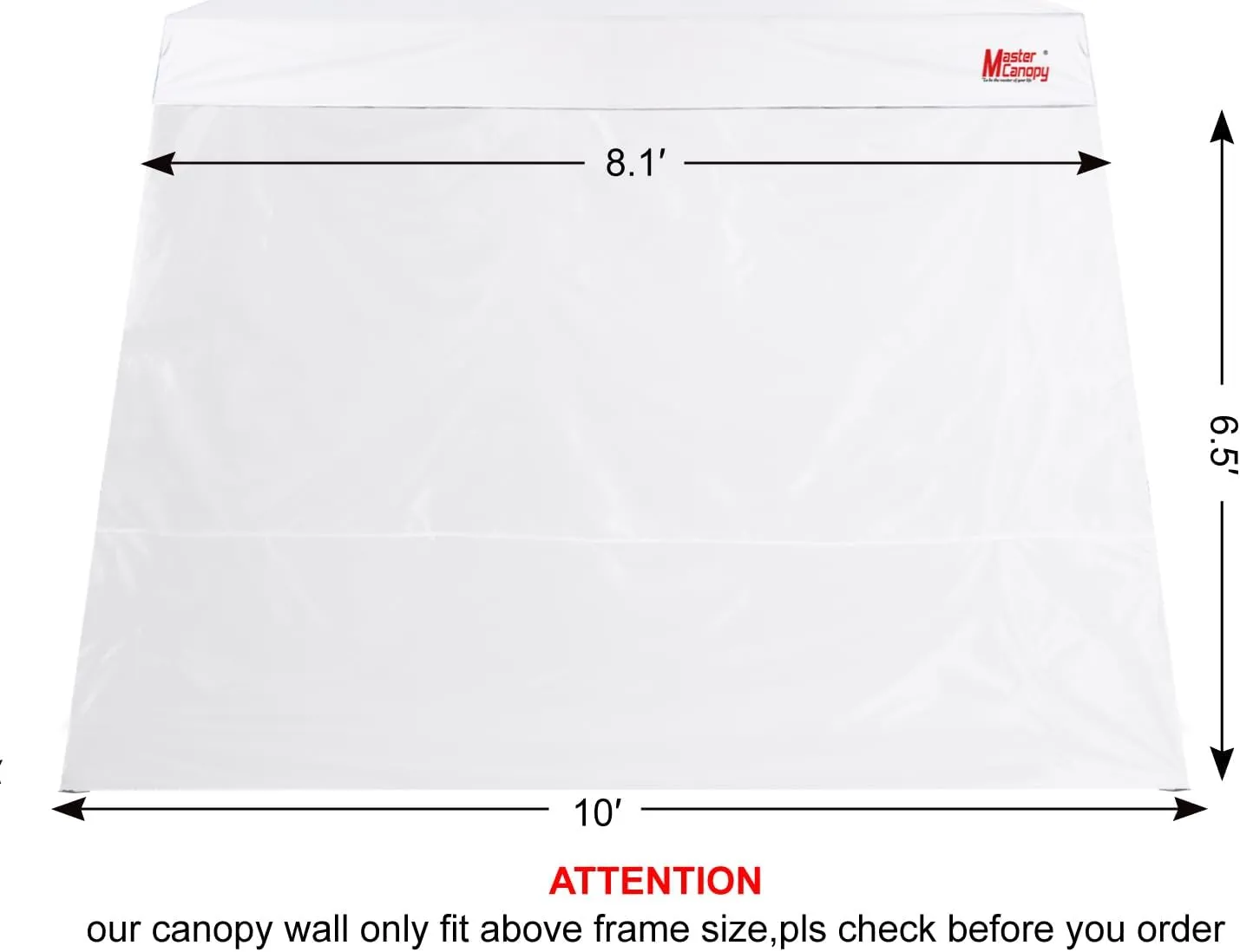 MASTERCANOPY Canopy Sidewall for 10x10 Slant Leg Canopy Tent 1pc White