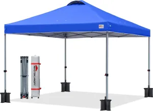 MASTERCANOPY Durable Pop-up Canopy Tent with Roller Bag (8x8, Blue)