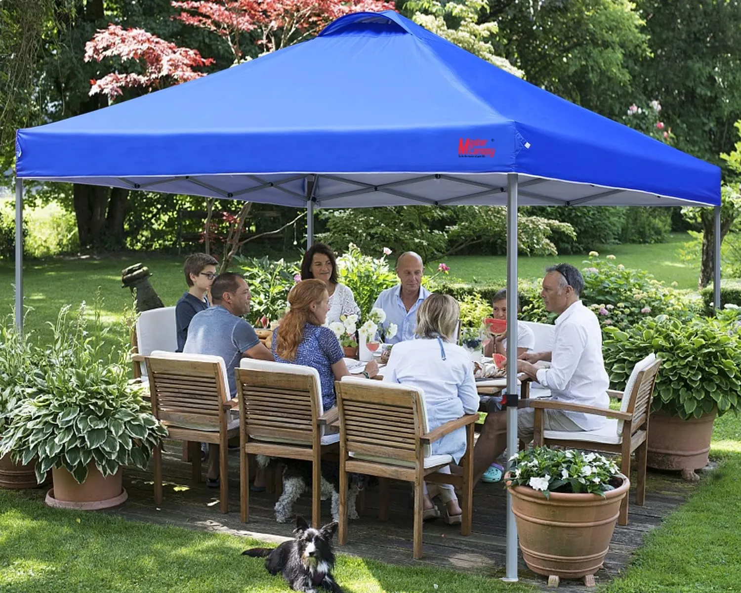 MASTERCANOPY Durable Pop-up Canopy Tent with Roller Bag (8x8, Blue)