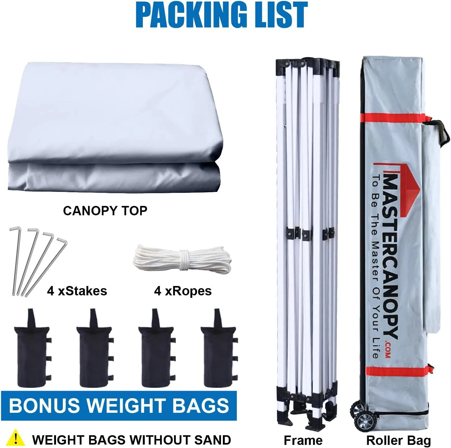 MASTERCANOPY Pop Up Canopy Tent Commercial Grade 10x10 Instant Shelter (White)
