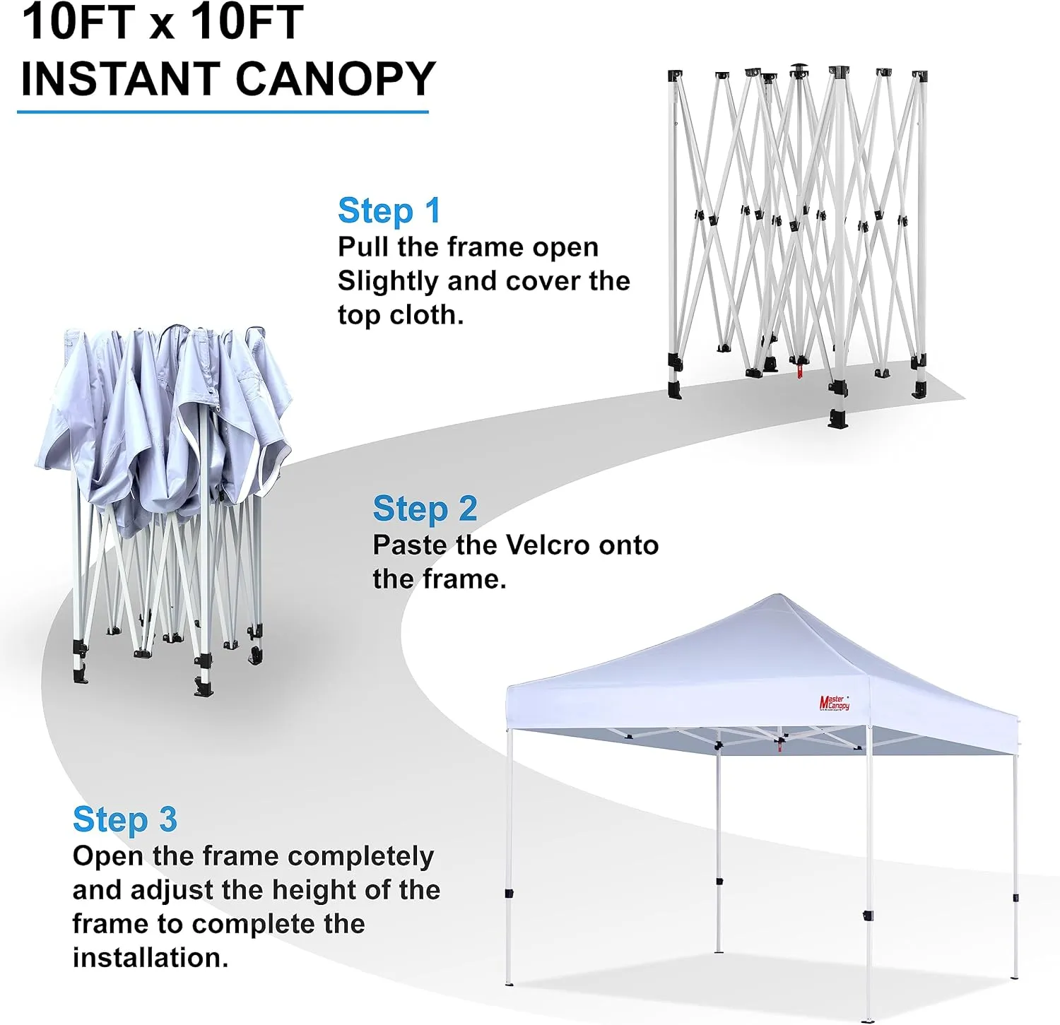MASTERCANOPY Pop Up Canopy Tent Commercial Grade 10x10 Instant Shelter (White)
