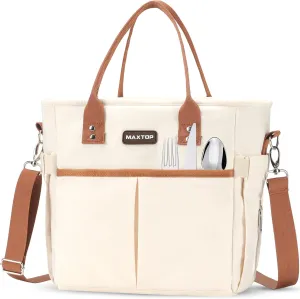 MAXTOP Lunch Bag Women for Work Insulated Thermal Lunch Box with Wide-Open Pocket Reusable Leakproof Cooler Bags with Removable Shoulder Strap for Teacher Nurse Office Picnic Travel
