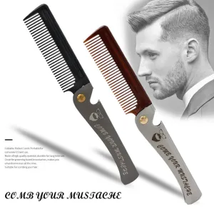 Men Folding Pocket Comb Knife Shape PP Teeth Detangling