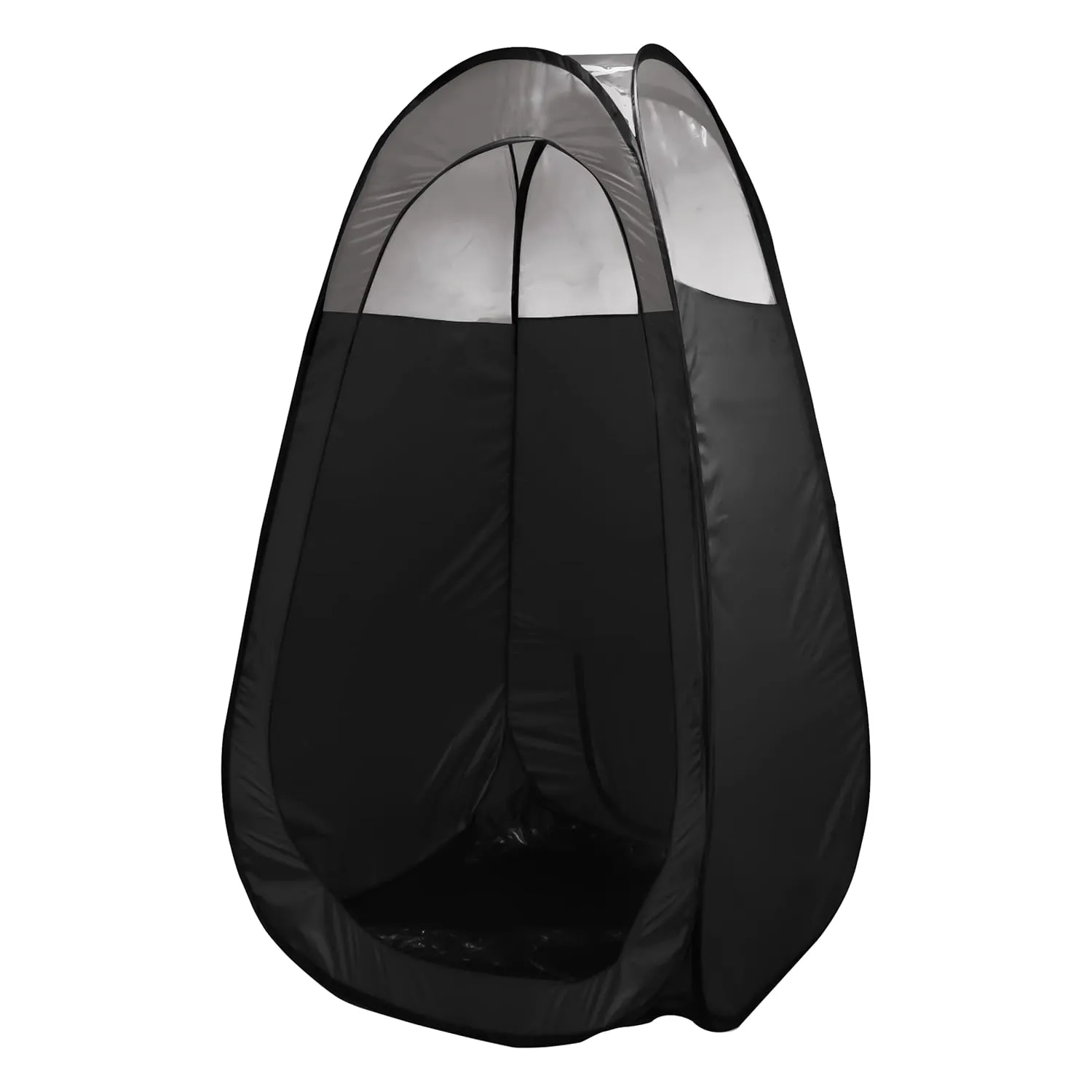 MineTan Spray Tan Folding Tent | Portable, Lightweight Pop Up Tanning Unit With Carry Bag, Black & 1/3 Clear - Designed For Professional Use, Mobile or Home Use, Great for Mobile Spray Tanner Techs
